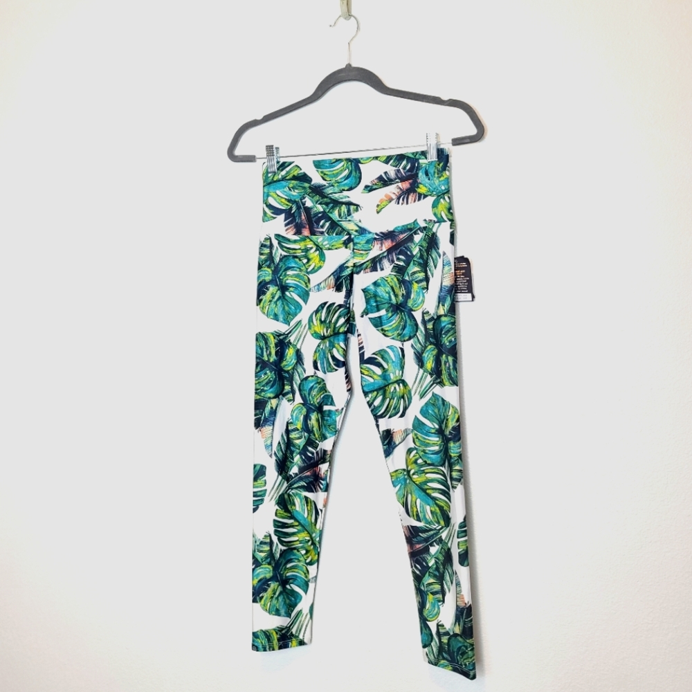 ONZIE Tropical Leaves Print High Basic Midi Leggings - Picture 4 of 12